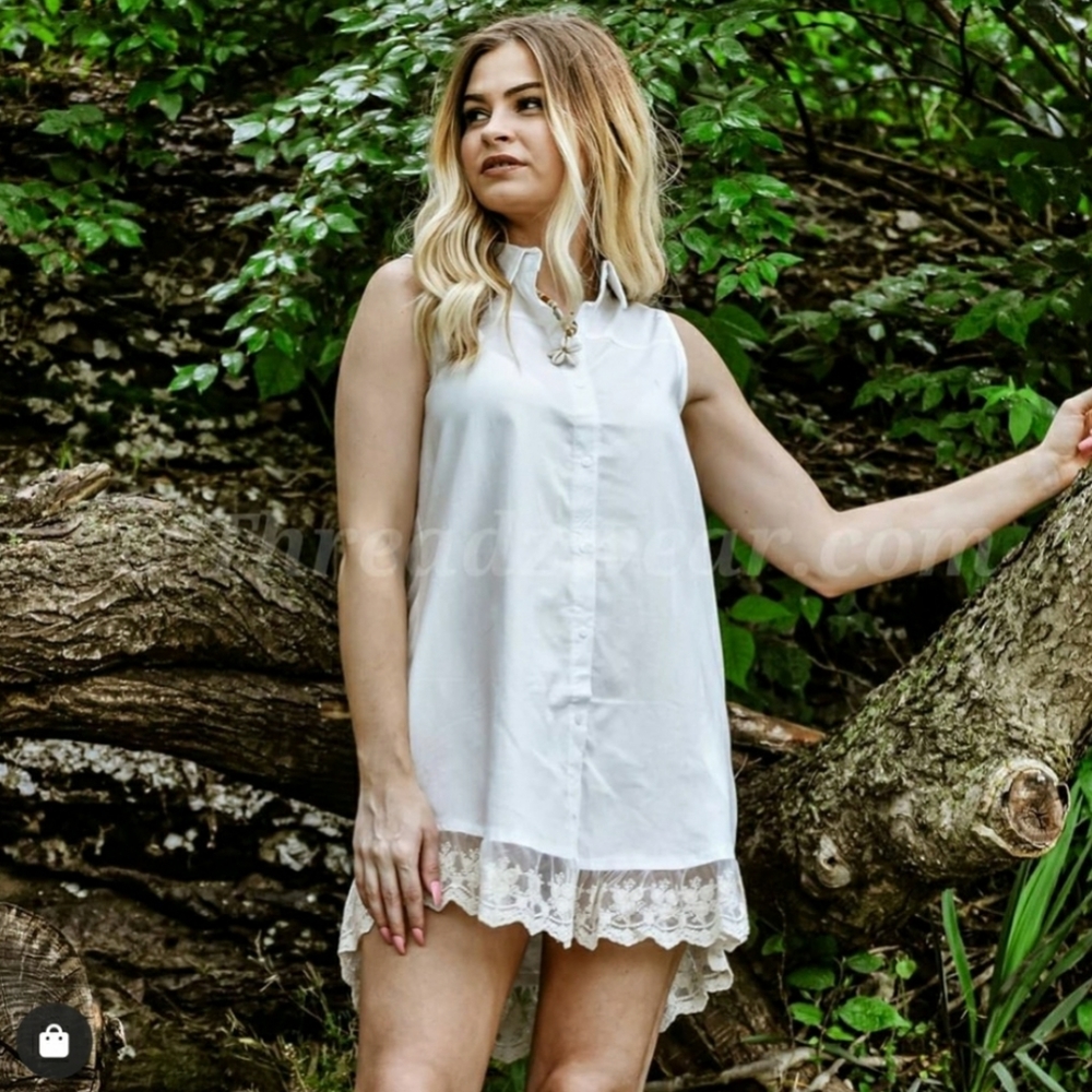 🎊HP🎊✌New Boutique Button Front Shirt Dress - Picture 4 of 9
